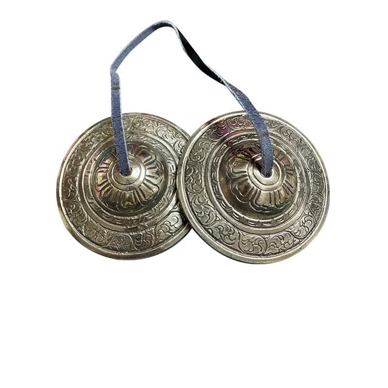 Buddha Stones Tibetan Tingsha Bell Auspicious Cloud Six True Words Copper Wealth Decoration - image 7