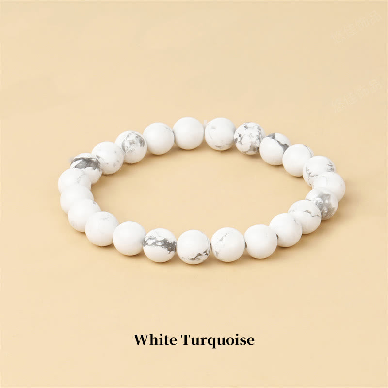 Buddha Stones Natural Stone Quartz Healing Beads Bracelet - 8mm - White Turquoise - image 20
