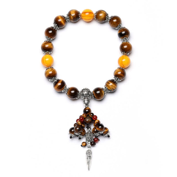 Buddha Stones Natural Tiger Eye Red Agate Dragon Vein Agate Stone Vajra Dorje Power Healing Bracelet Car Decoration - image 11