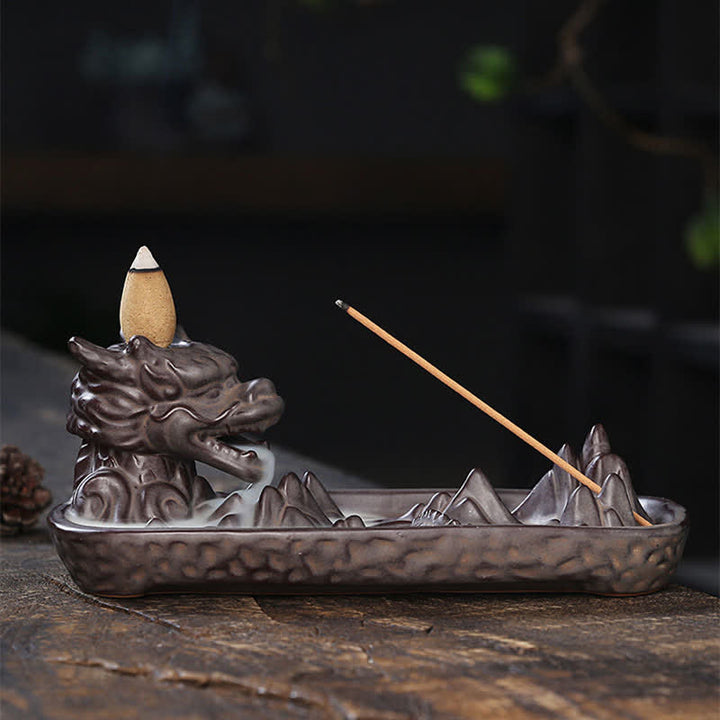 Buddha Stones Dragon Mountain Strength Ceramic Incense Burner Decoration - image 3