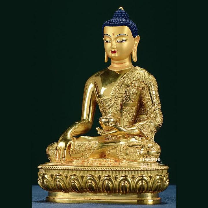 Buddha Stones Buddha Shakyamuni Figurine Enlightenment Copper Statue Home Offering Decoration - image 10