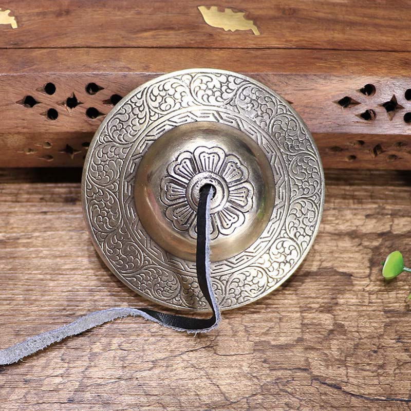 Buddha Stones Tibetan Tingsha Bell Auspicious Cloud Six True Words Copper Wealth Decoration - image 3