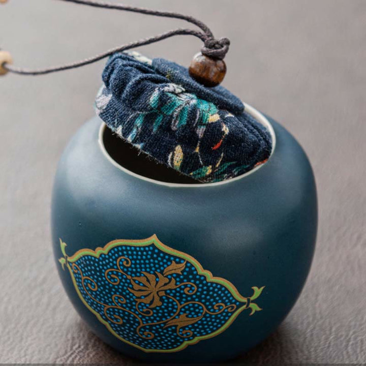 Buddha Stones Flower Chinese Gongfu Ceramic Teapot Portable Outdoor Travel Tea Set Bag - image 15