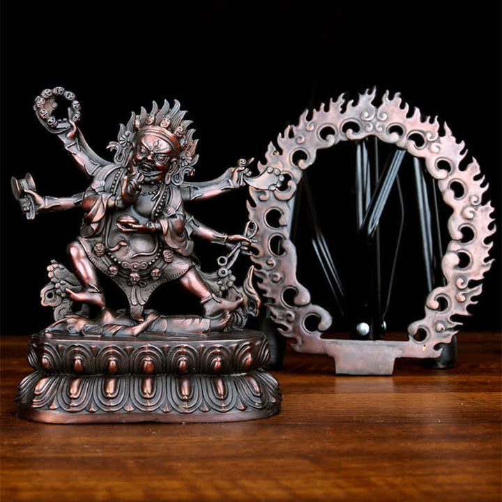 Buddha Stones Tibet Mahakala Bodhisattva Figurine Compassion Copper Statue Decoration - image 9