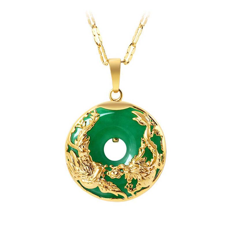 Buddha Stones Natural Jade Prosperity Necklace - image 1