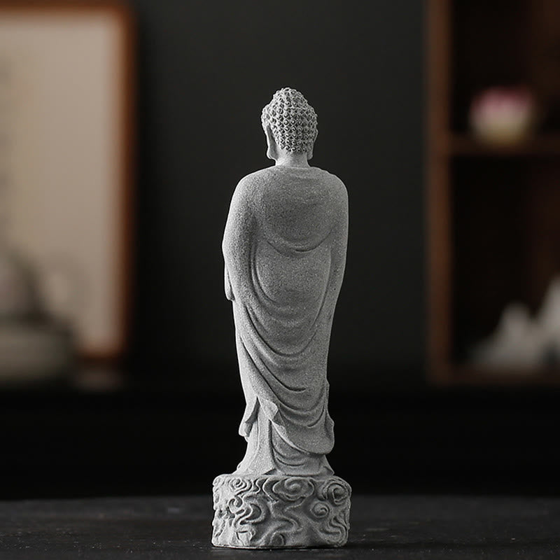 Buddha Stones Meditation Buddha Auspicious Clouds Design Serenity Home Decoration - image 4