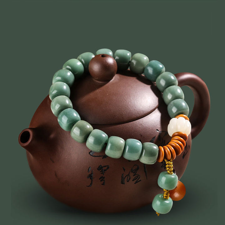 Buddha Stones Cyan Bodhi Seed Success Bracelet - image 0