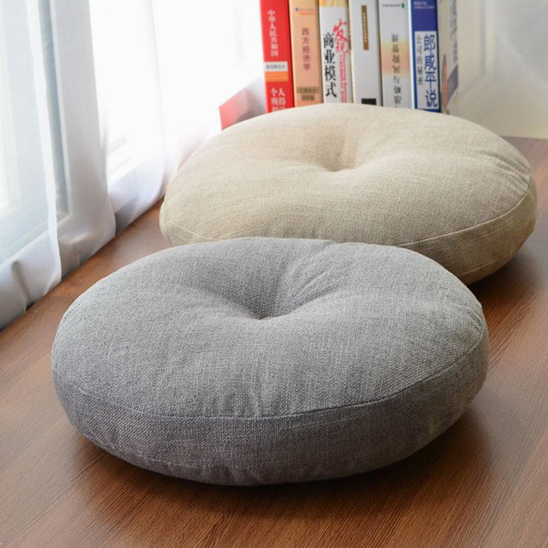 Buddha Stones Lotus Simple Pattern Linen Meditation Seat Cushion Home Living Room Decoration - image 9