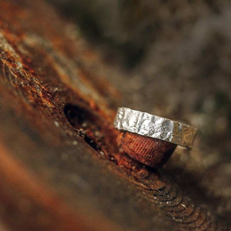 Buddha Stones 925 Sterling Silver Simple Design Blessing Couple Ring - image 4