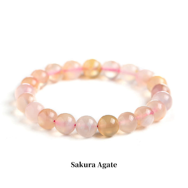Buddha Stones Natural Stone Quartz Healing Beads Bracelet - 8mm - Sakura Agate - image 59