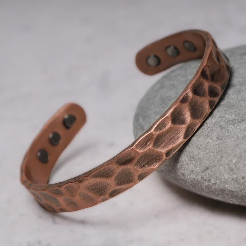 Rustic Copper Balance Magnetic Adjustable Cuff Bracelet - image 1