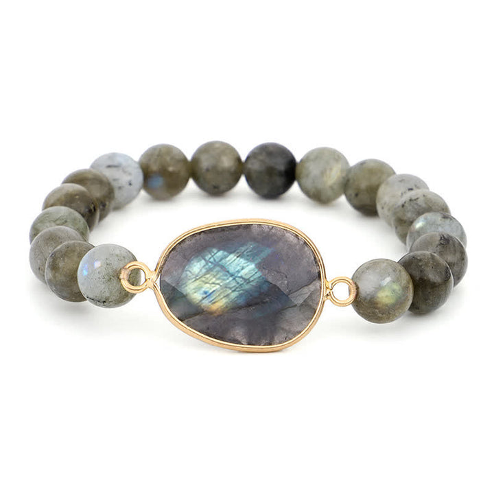Buddha Stones Natural Labradorite Moonstone Support Healing Beaded Bracelet - image 9
