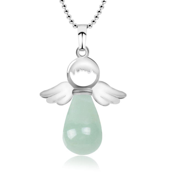 Buddha Stones Little Angel Wings Natural Crystal Luck Necklace Pendant - Green Aventurine - image 19