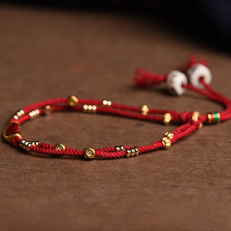 Buddha Stones Handmade Cinnabar Dumplings Design Luck Braided Red Rope Bracelet - image 5