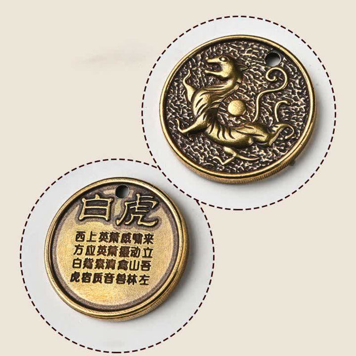 Buddha Stones Four Symbols Azure Dragon White Tiger Vermilion Bird Black Tortoise Key Chain - image 5