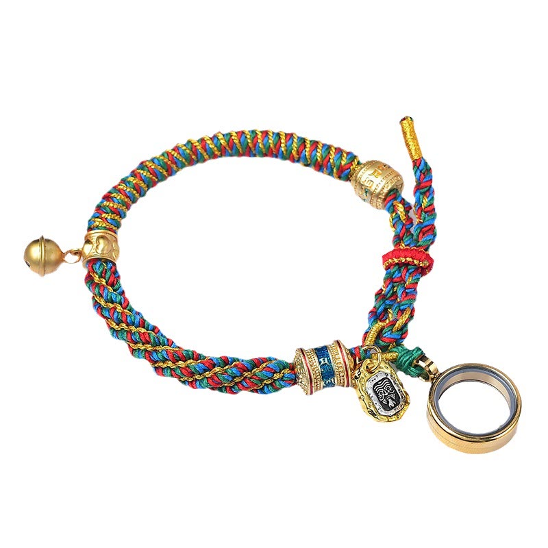 Buddha Stones Tibetan Om Mani Padme Hum Carved Zakiram Goddess of Wealth Charm Amulet Bracelet - image 3