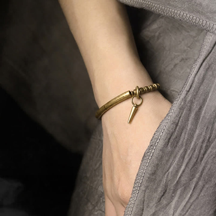 Buddha Stones Lava Rock Stone Copper Balance Cuff Bracelet Bangle - image 12