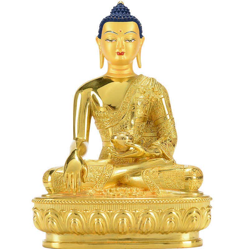 Buddha Stones Buddha Shakyamuni Figurine Enlightenment Copper Statue Home Offering Decoration - image 8