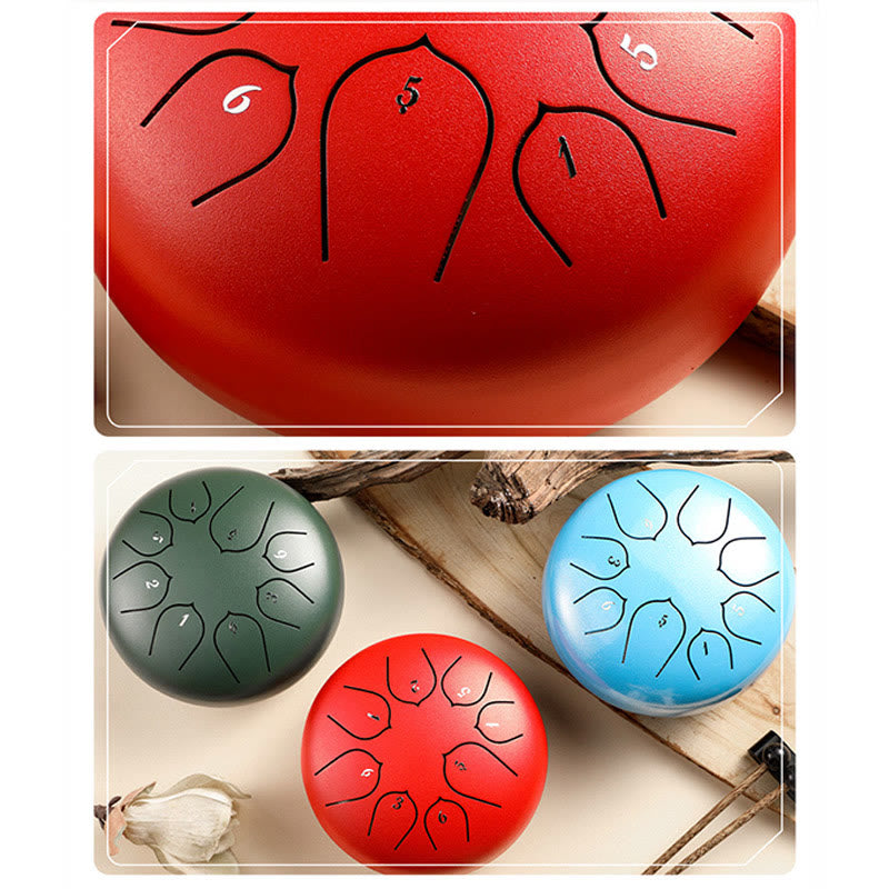 Buddha Stones Steel Tongue Drum Sound Healing Meditation Lotus Pattern Drum Kit 8 Note 6 Inch Percussion Instrument - image 6