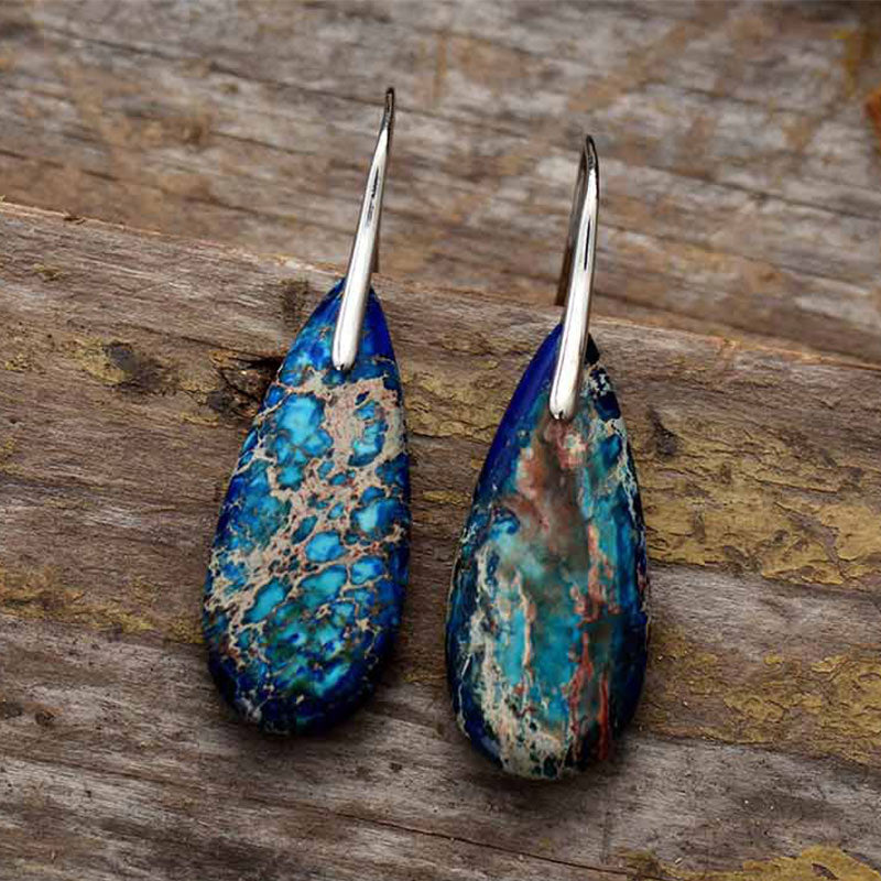 Emperor Stone Healing Crystal Earrings - image 1