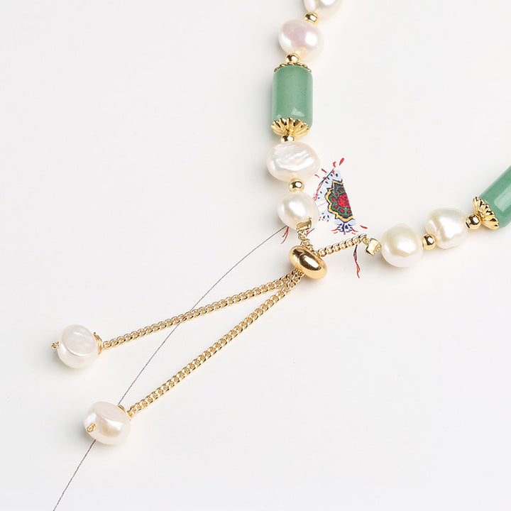 Buddha Stones Green Aventurine Pearl Pink Crystal Bead Luck Bracelet - image 6