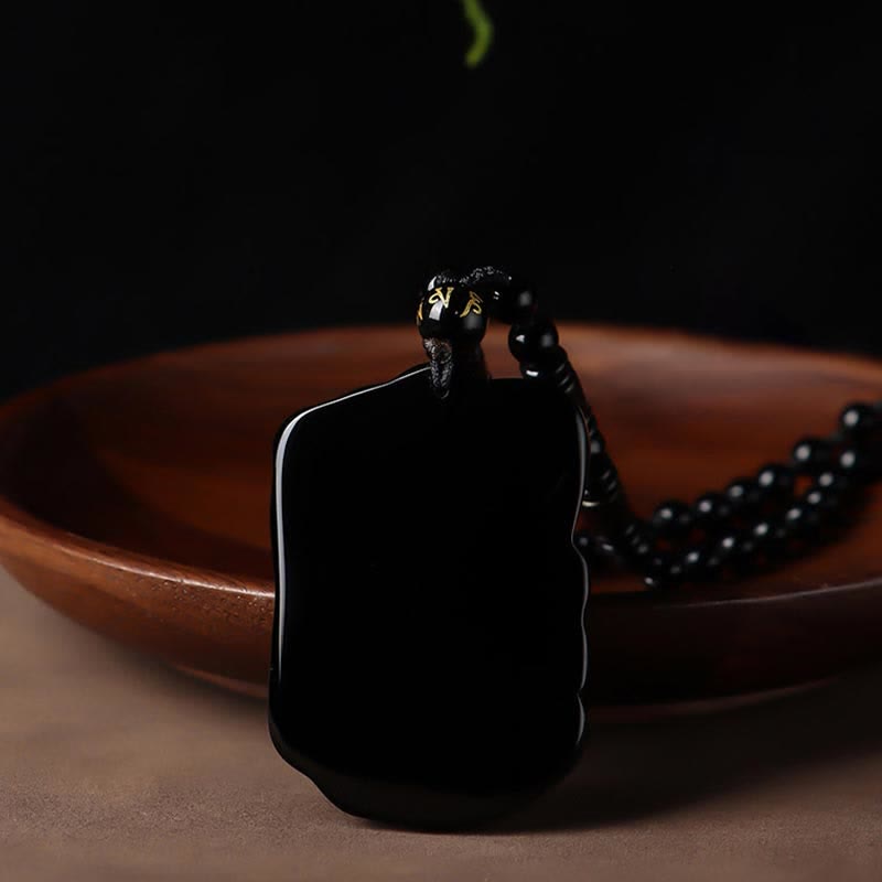 Black Obsidian Elephant Protection String Necklace Pendant Key Chain - image 9
