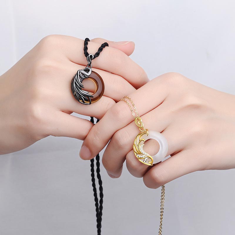 Buddha Stones Obsidian Chalcedony Meditation Round Pendant Necklace - image 1