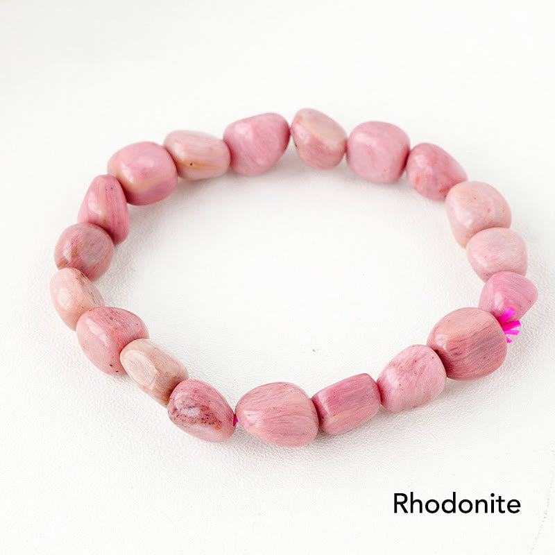 Natural Irregular Shape Crystal Stone Spiritual Awareness Bracelet - Rhodonite - image 46