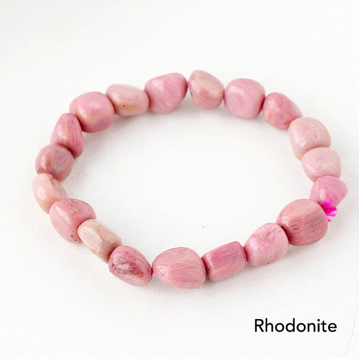 Natural Irregular Shape Crystal Stone Spiritual Awareness Bracelet - Rhodonite - image 46