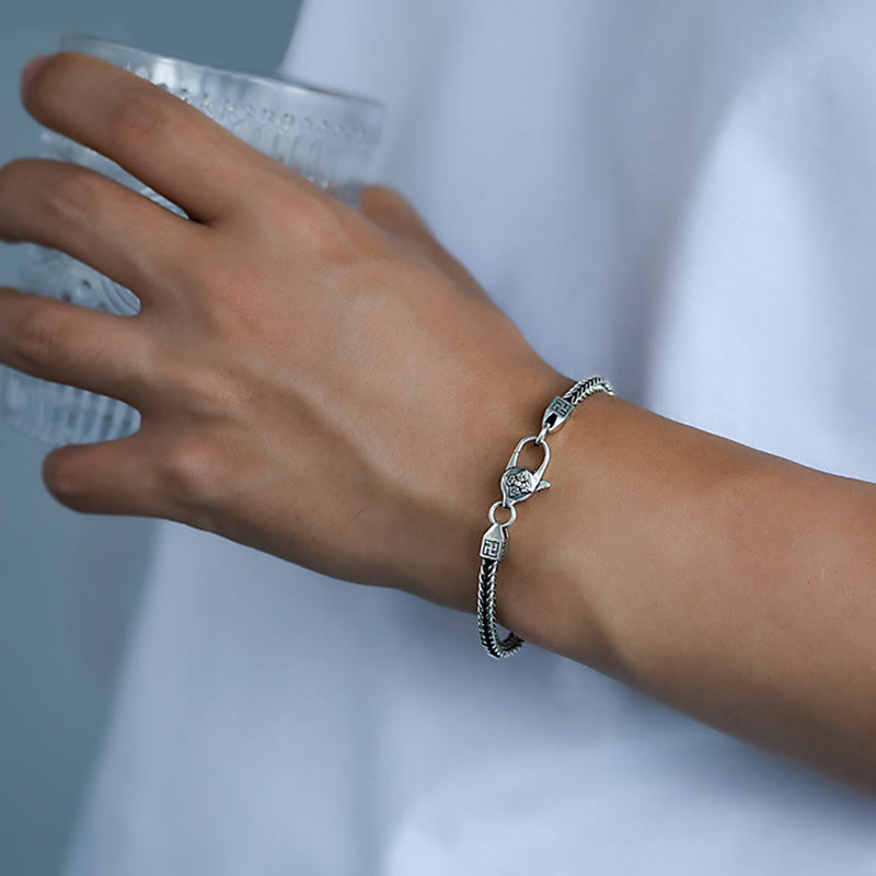 Buddha Stones Tibetan Double Dorje Vajra Swastika Spiritual Power Chain Bracelet - image 3