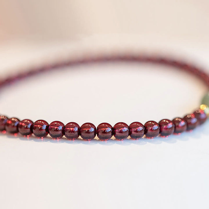 Buddha Stones Natural Strawberry Quartz Garnet Jade Lucky Fortune Fu Character Healing Charm Bracelet - image 13