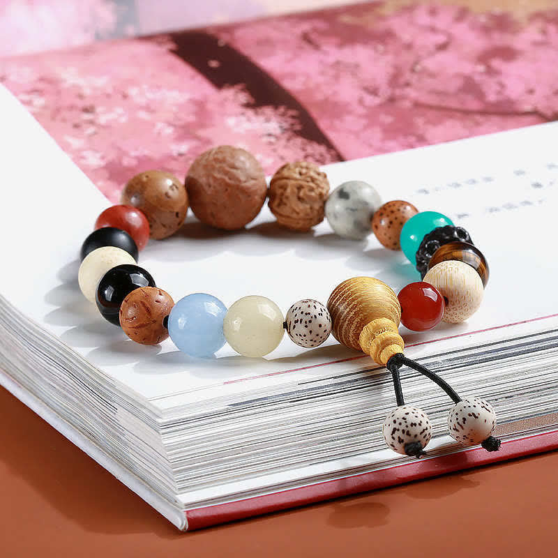 Buddha Stones Bodhi Seed Agate Wisdom Harmony Wrist Mala Bracelet - image 4