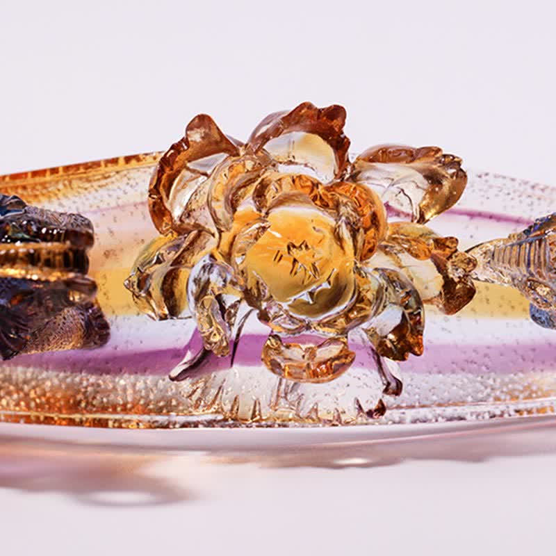 Buddha Stones Handmade Liuli Crystal Ruyi Elephant Art Piece Home Decoration With Crystal Base - image 11