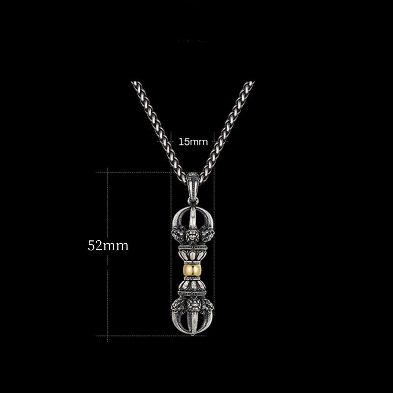 Buddha Stones Tibetan Dorje Vajra Design Wealth Necklace Pendant - image 5