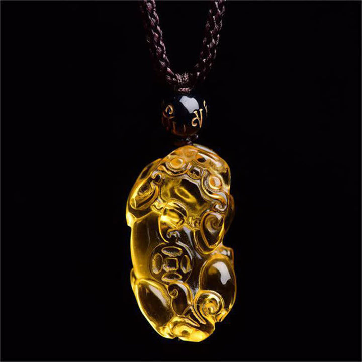 Buddha Stones FengShui Citrine PiXiu Wealth Necklace Pendant - image 5