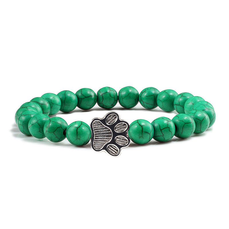 Buddha Stones “Save A Dog” Stone Bracelet - Dark Green Beads - image 19