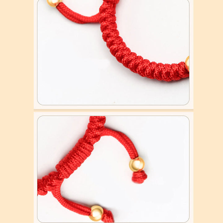 Buddha Stones 999 Sterling Silver PiXiu Wealth King Kong Knot String Braided Kids Child Bracelet - image 7