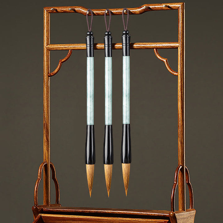 Buddha Stones Natural Jade Luck Chinese Calligraphy Brush Pen Chinese Writing Brush With Gift Box - image 2