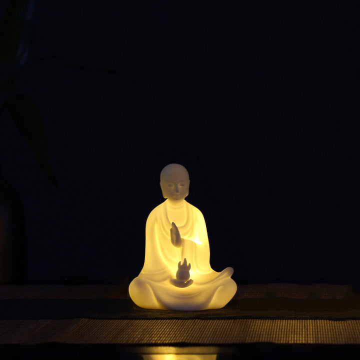 Buddha Avalokitesvara Ksitigarbha Bodhisattva Blessing Ceramic LED Decoration - Ksitigarbha Bodhisattva - image 6