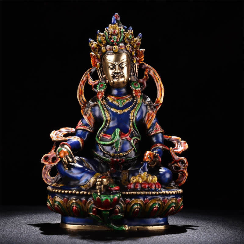 Buddha Stones Yellow Jambhala Bodhisattva Figurine Serenity Copper Statue Home Decoration - image 11