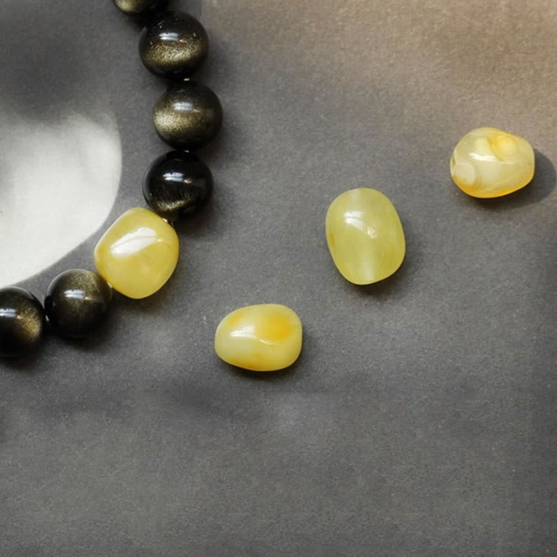 Buddha Stones 925 Sterling Silver Chinese Zodiac Natal Buddha Natural Gold Sheen Obsidian Amber Wealth Protection Bracelet - image 15