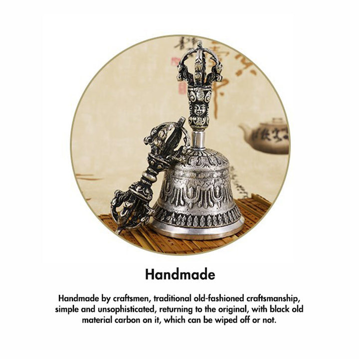 Buddha Stones Tibetan Meditation Bell and Vajra Dorje Copper Decoration Set - image 17