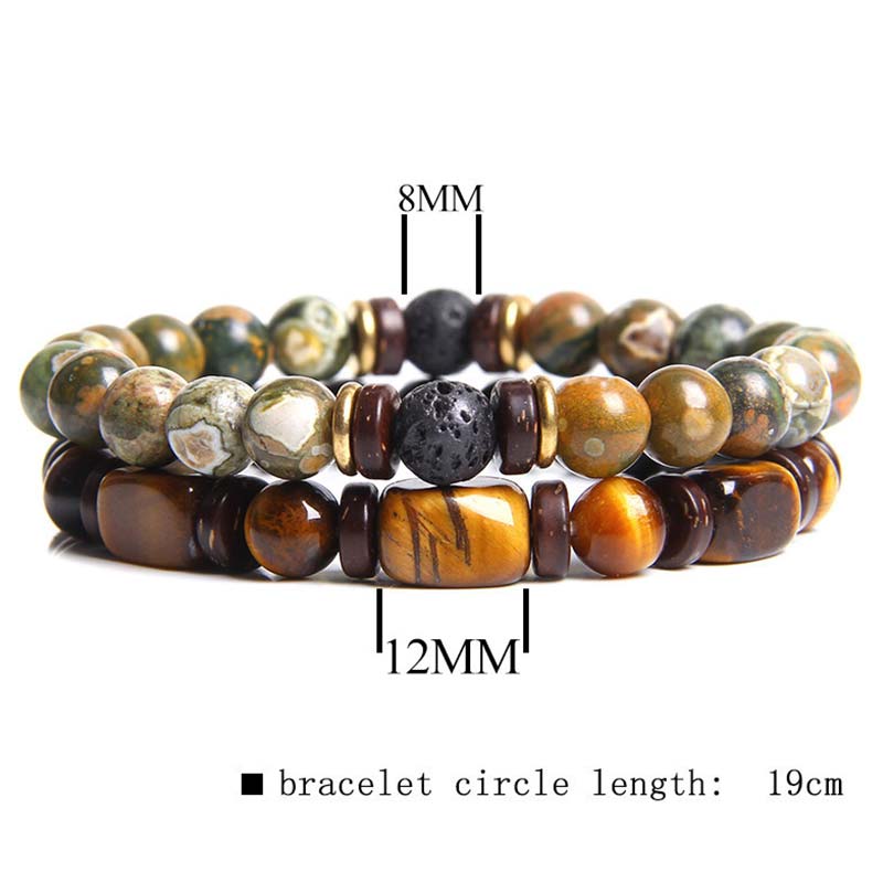 Buddha Stones 2PCS Healing Crystal Emperor Stone Tiger Eye Bead Bracelet - image 9