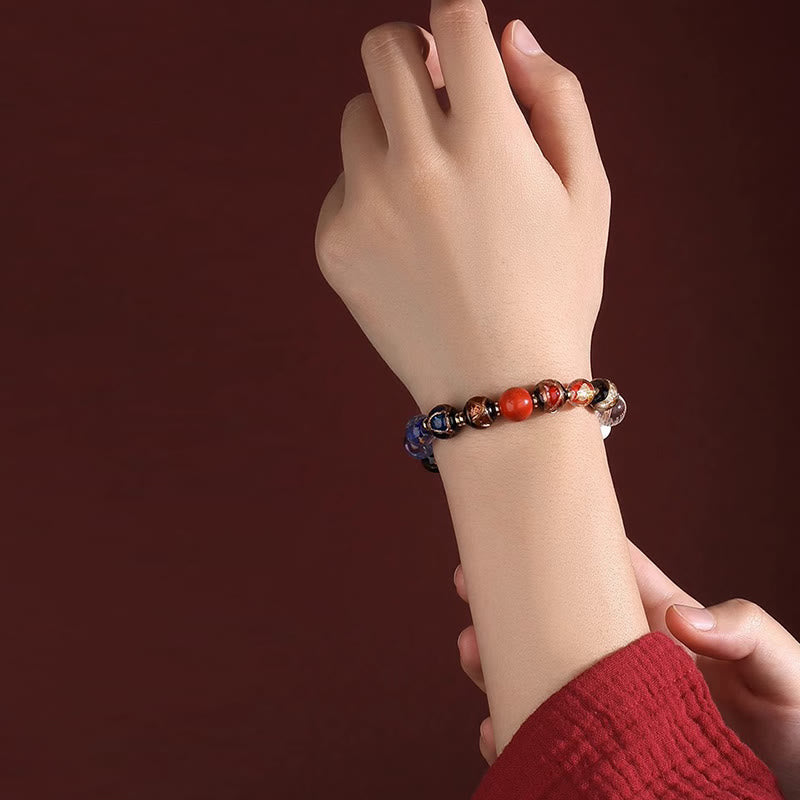 Buddha Stones Tibetan Colorful Incense Ash Liuli Glass Bead Om Mani Padme Hum Dorje Vajra 18 Beads Wrist Mala - image 13