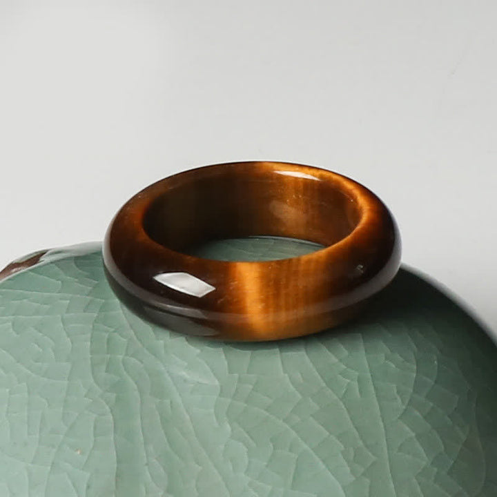 Buddha Stones Tiger Eye Stone Strength Protection Ring - image 6