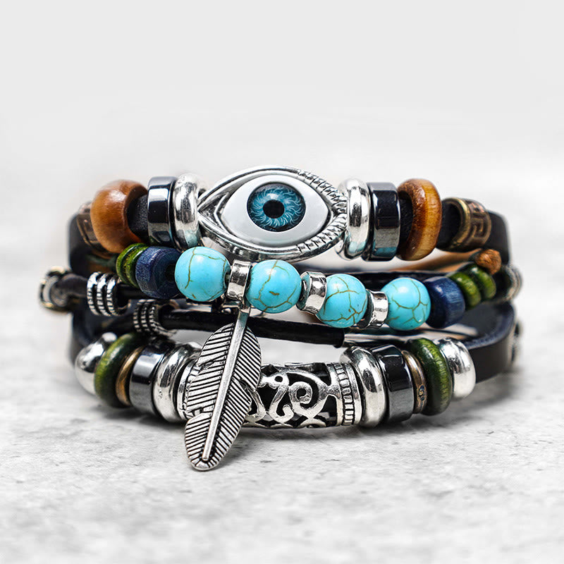 Buddha Stones Tibetan Turquoise Evil Eye Purification Bracelet - image 3