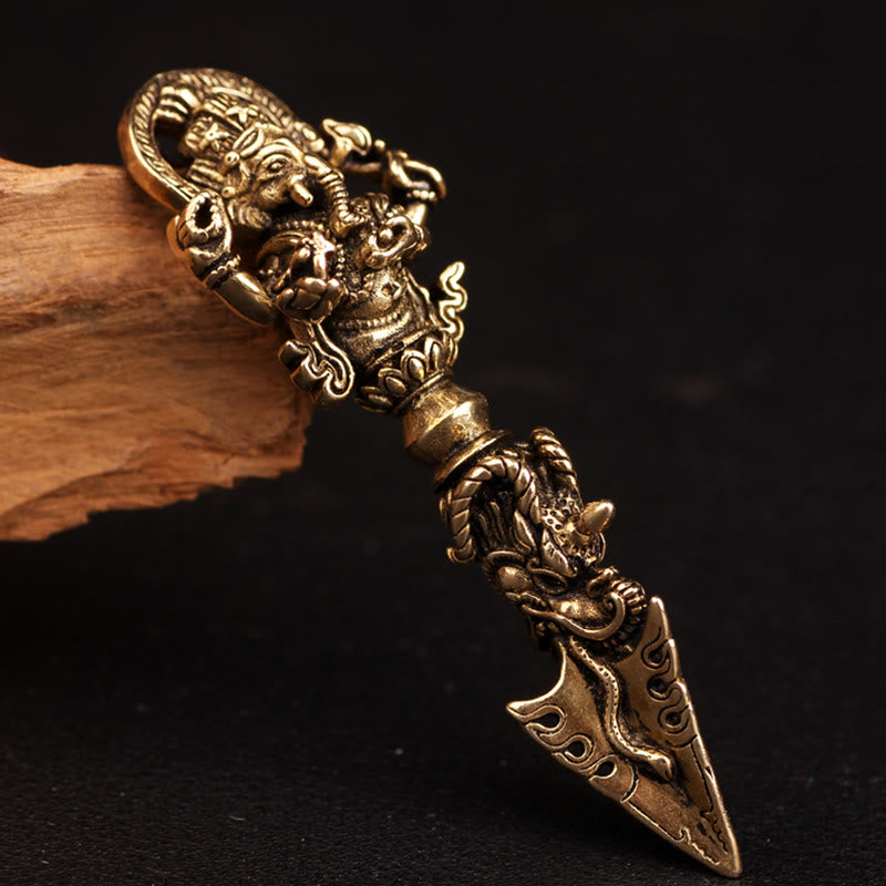 Buddha Stones Tibetan Ganesh Ganpati Elephant God of Wealth Dorje Vajra Spiritual Power Necklace Pendant - image 1