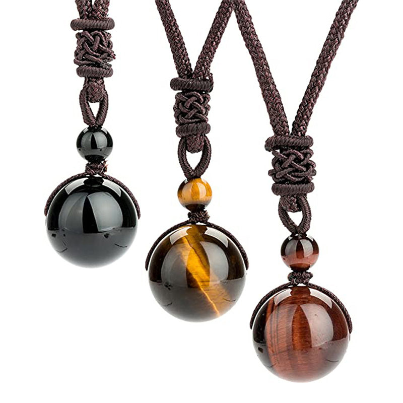 Buddha Stones Tibetan Tiger's Eye Protection Necklace - image 0