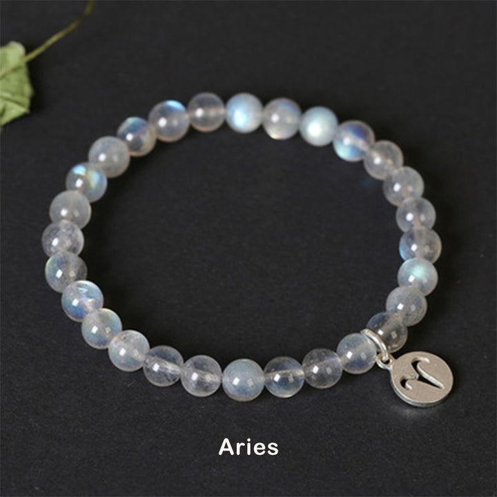 12 Constellations of the Zodiac Moonstone Charming Bracelet - Aries - image 2