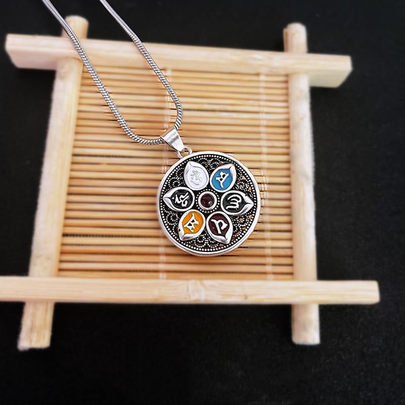 Buddha Stones Tibetan Om Mani Padme Hum Purity Necklace Pendant - image 4